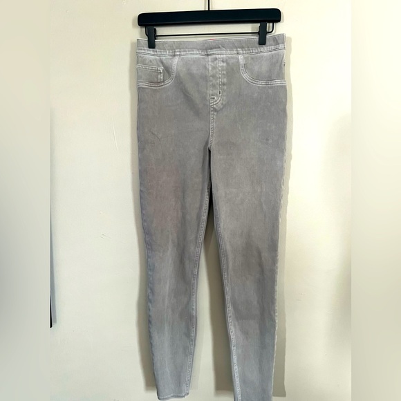 SPANX Pants - Spanx Skinny Jean-ish Ankle Leggings Gray Pull On Slimming Size L